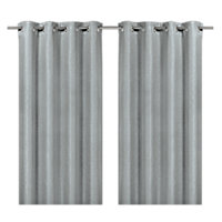 Moggo Light grey Chevron Lined Eyelet Curtain (W)167cm (L)228cm, Pair