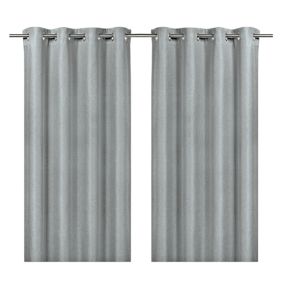 Moggo Light grey Chevron Lined Eyelet Curtain (W)167cm (L)228cm, Pair
