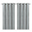 Moggo Light grey Chevron Lined Eyelet Curtain (W)228cm (L)228cm, Pair