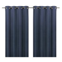 Moggo Navy Chevron Lined Eyelet Curtain (W)167cm (L)183cm, Pair