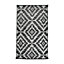 Monaco Geometric Black & White Indoor & outdoor Rug 170cmx120cm