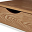 Monda Matt ash veneer MDF 1 Drawer Bedside table (H)250mm (W)300mm (D)350mm