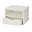 Monda Matt white MDF 1 Drawer Bedside table (H)250mm (W)300mm (D)350mm