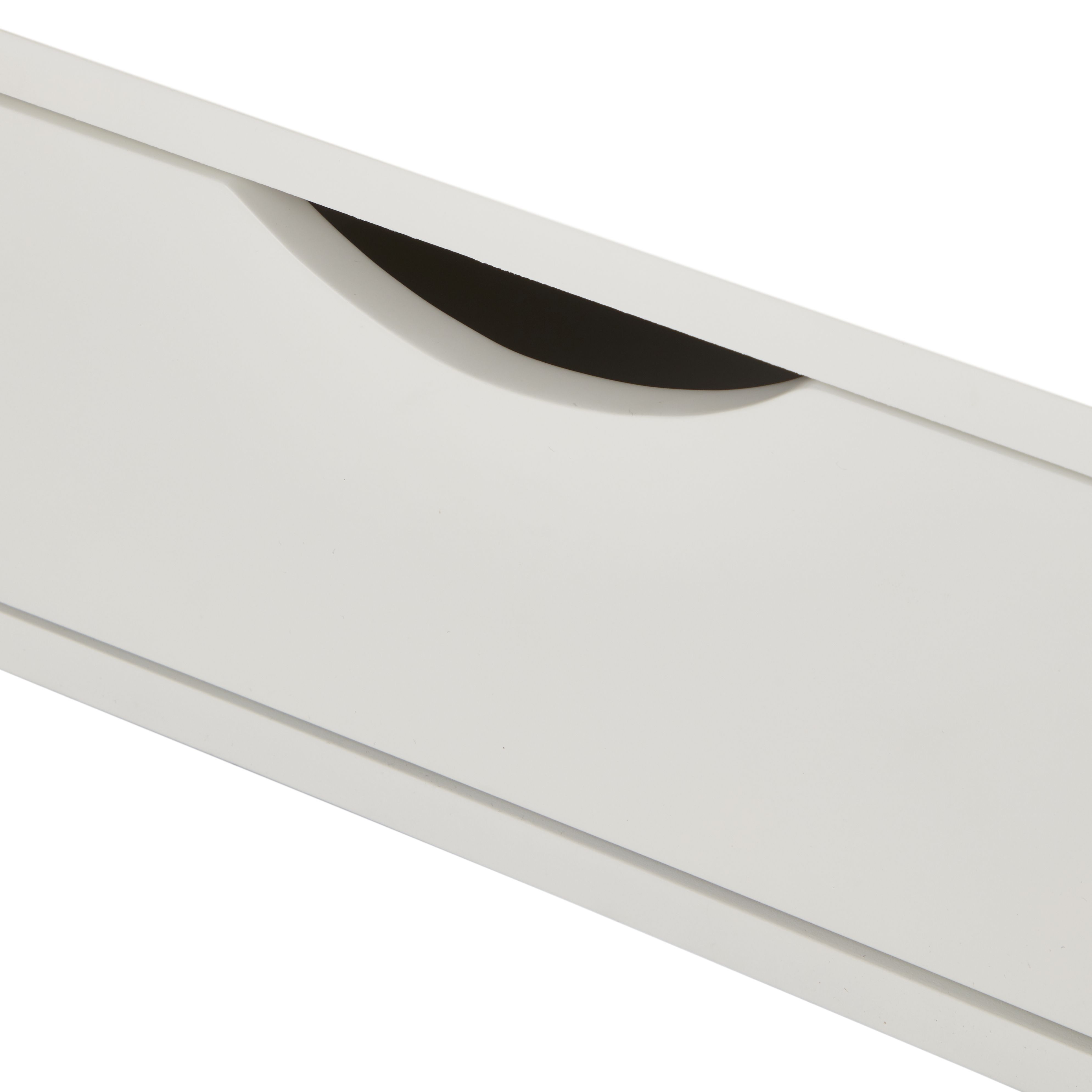 Monda Matt white MDF 1 Drawer Bedside table (H)250mm (W)300mm (D)350mm