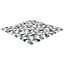 Mono Grey & white Gloss Crackle effect Glass 3x3 Mosaic tile, (L)300mm (W)300mm