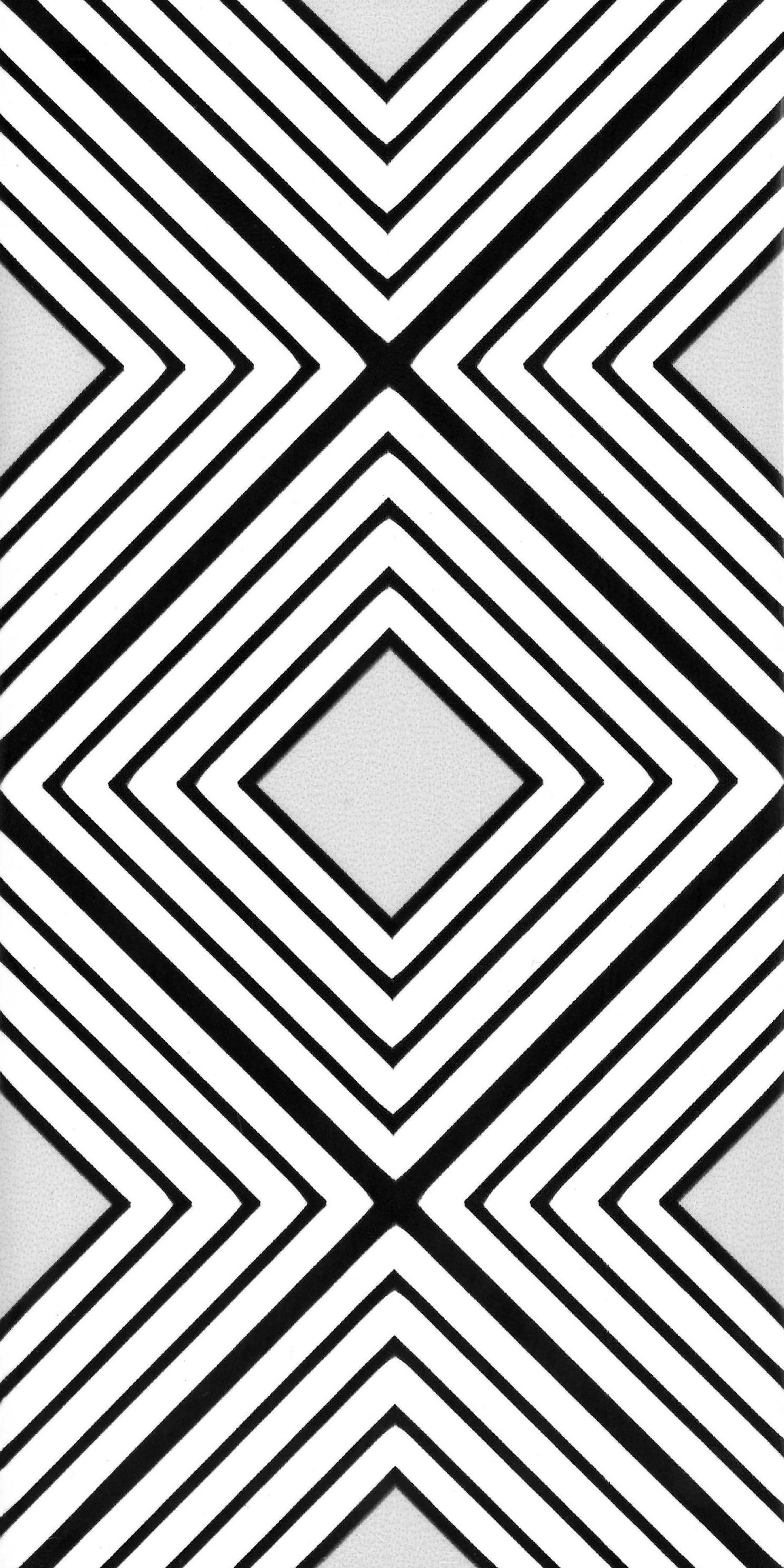 Monochrome Black & white Gloss Patterned Ceramic Wall Tile, Pack of 50, (L)200mm (W)100mm