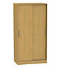 Montana Oak effect Single Sliding door wardrobe (H)1960mm (W)1100mm (D)500mm