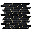 Monte Carlo Black Brass effect Marble Mosaic tile, (L)300mm (W)350mm