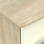 Monte carlo Cream oak effect 3 Drawer Ready assembled Bedside table (H)730mm (W)450mm (D)395mm