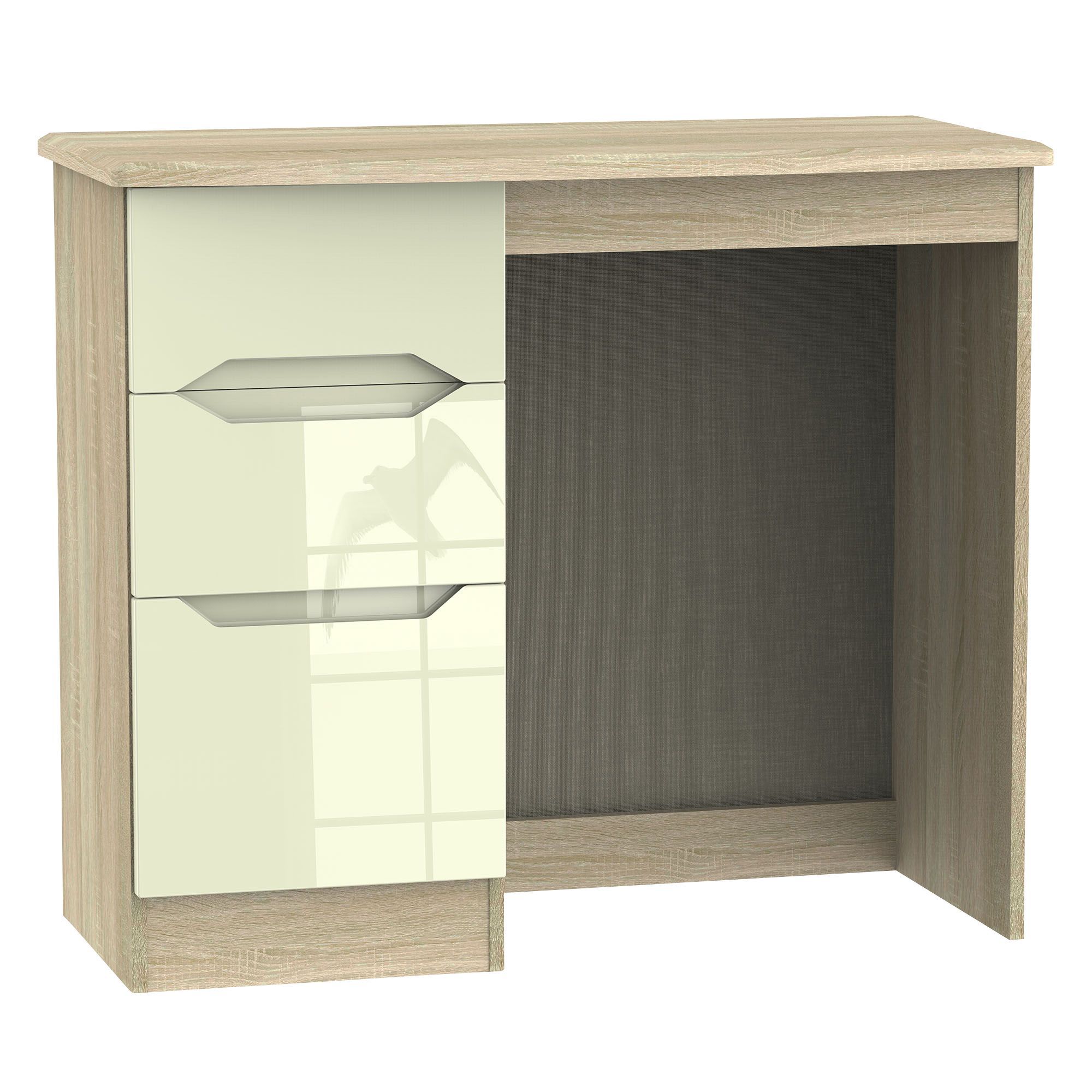 Monte carlo Cream oak effect 3 Drawer Ready assembled Dressing table (H)760mm (W)970mm (D)395mm