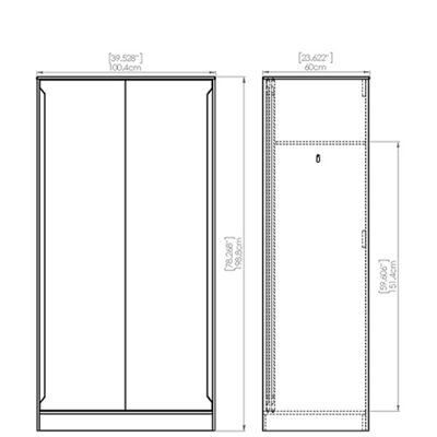 Monte Carlo Cream oak effect Single Sliding door wardrobe (H)1960mm (W)1100mm (D)500mm