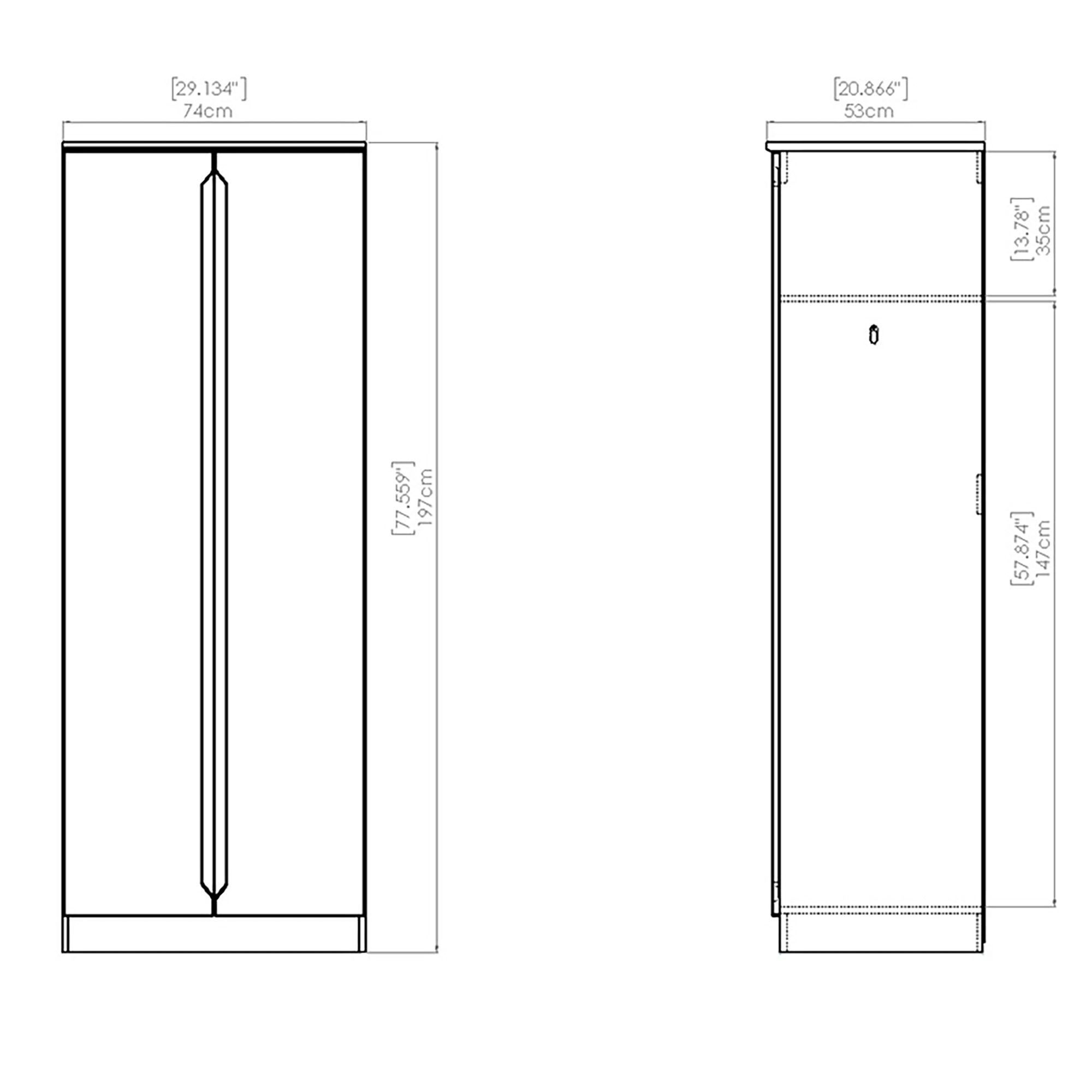 Monte carlo Ready assembled Cream oak effect Double Wardrobe (H)1960mm (W)765mm (D)530mm
