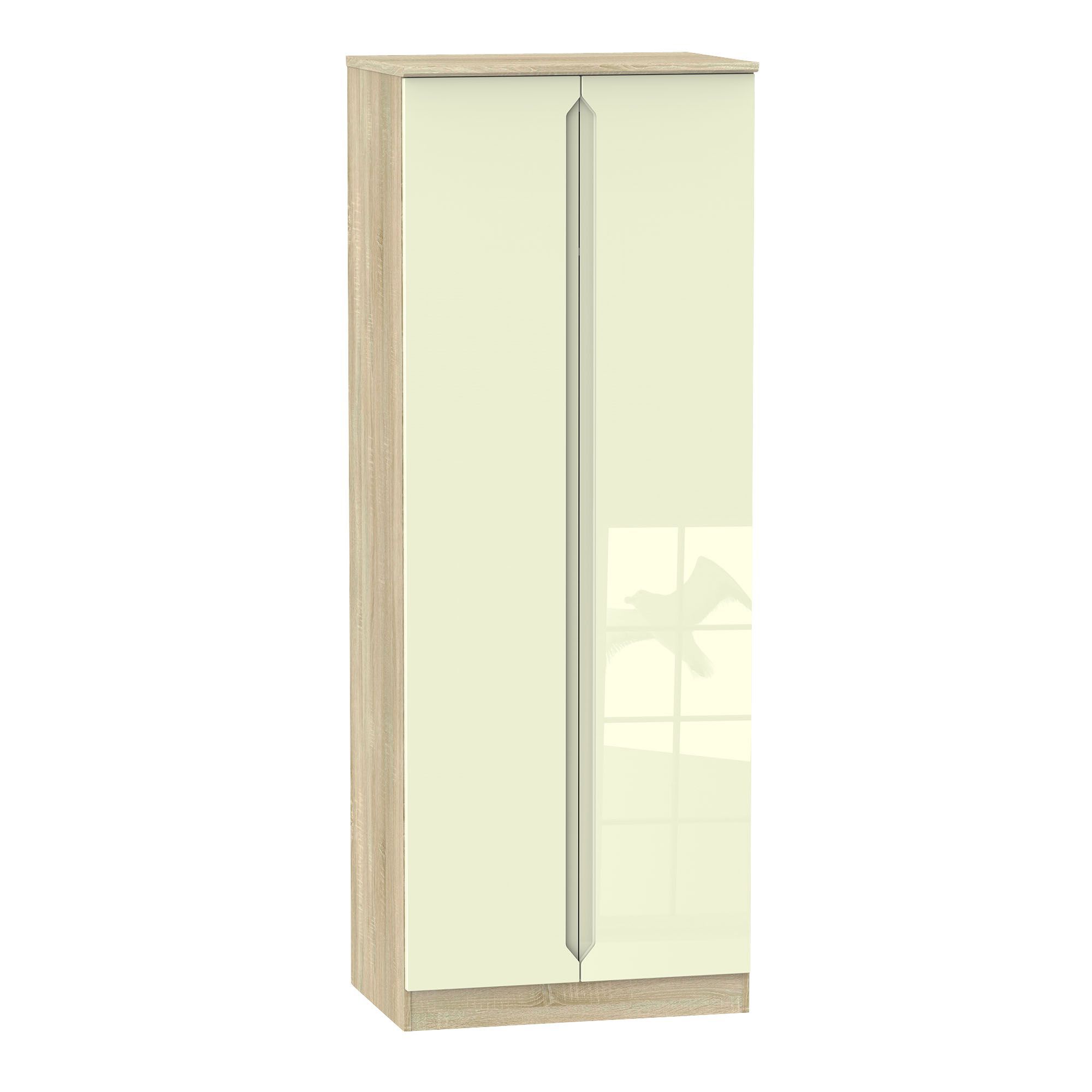 Monte carlo Ready assembled Cream oak effect Double Wardrobe (H)1960mm (W)765mm (D)530mm