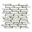 Monte Carlo White Brass effect Marble Mosaic tile, (L)300mm (W)350mm