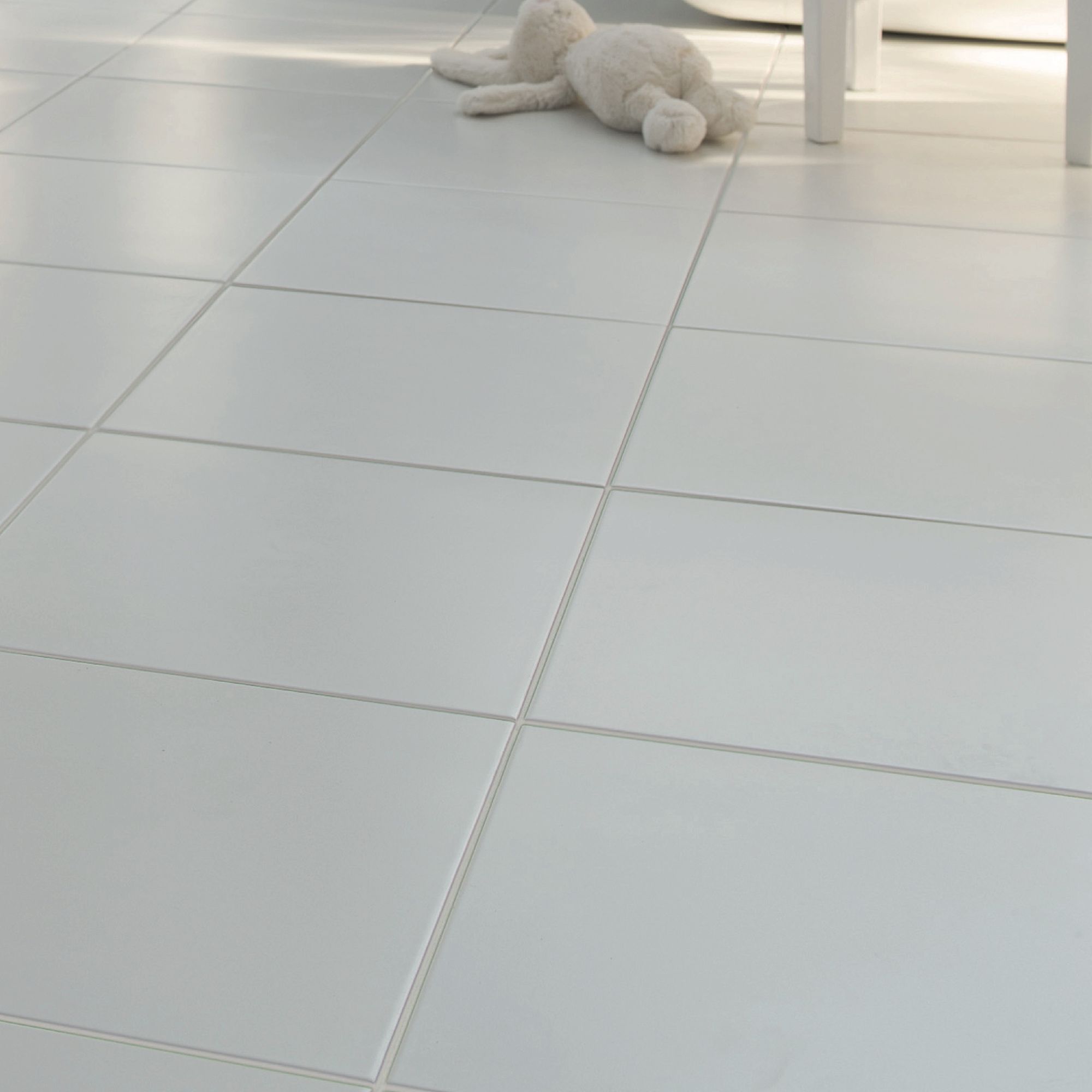 Monzie White Satin Stone effect Ceramic Indoor Wall & floor Tile, Pack of 13, (L)333mm (W)333mm