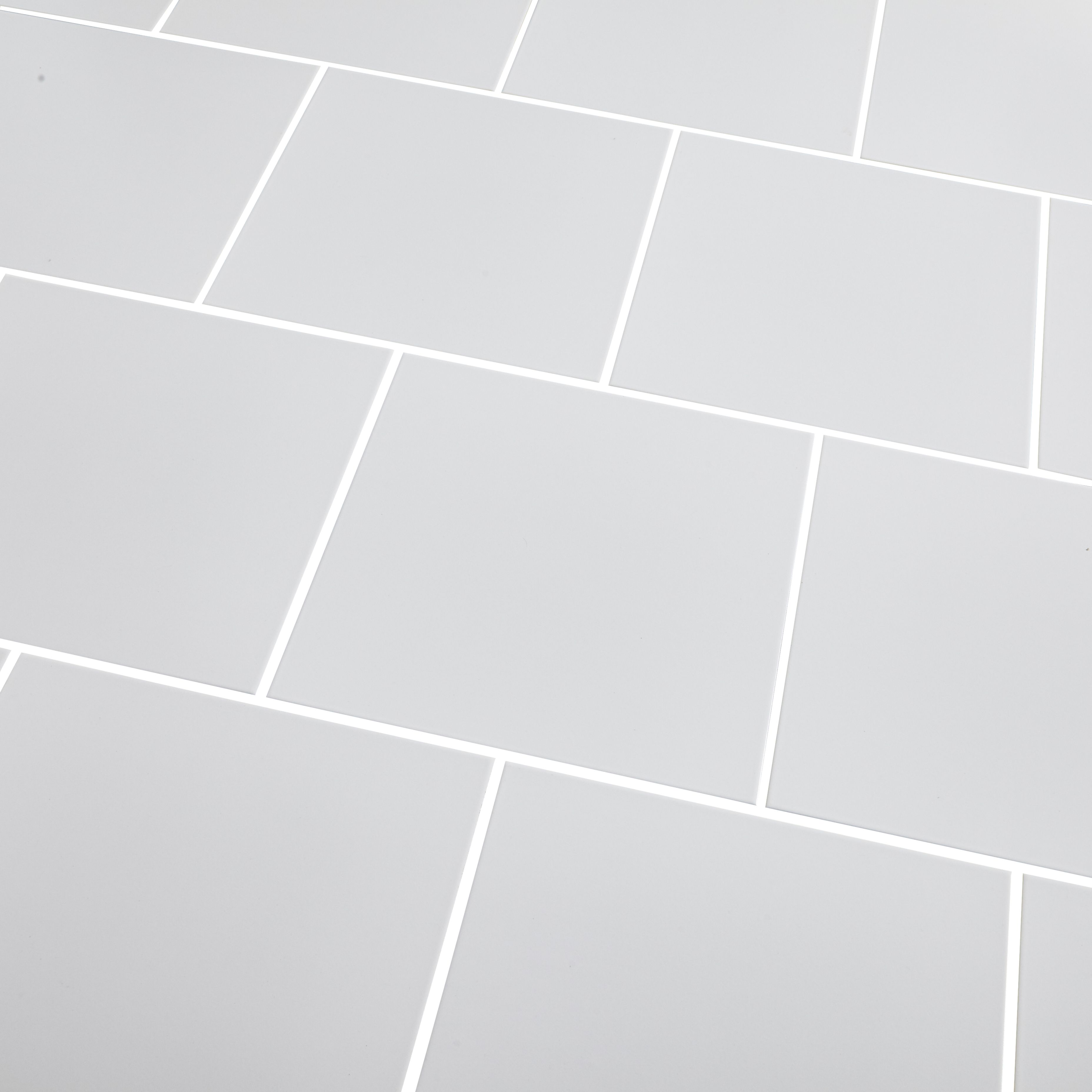 Monzie White Satin Stone effect Ceramic Indoor Wall & floor Tile, Pack of 13, (L)333mm (W)333mm