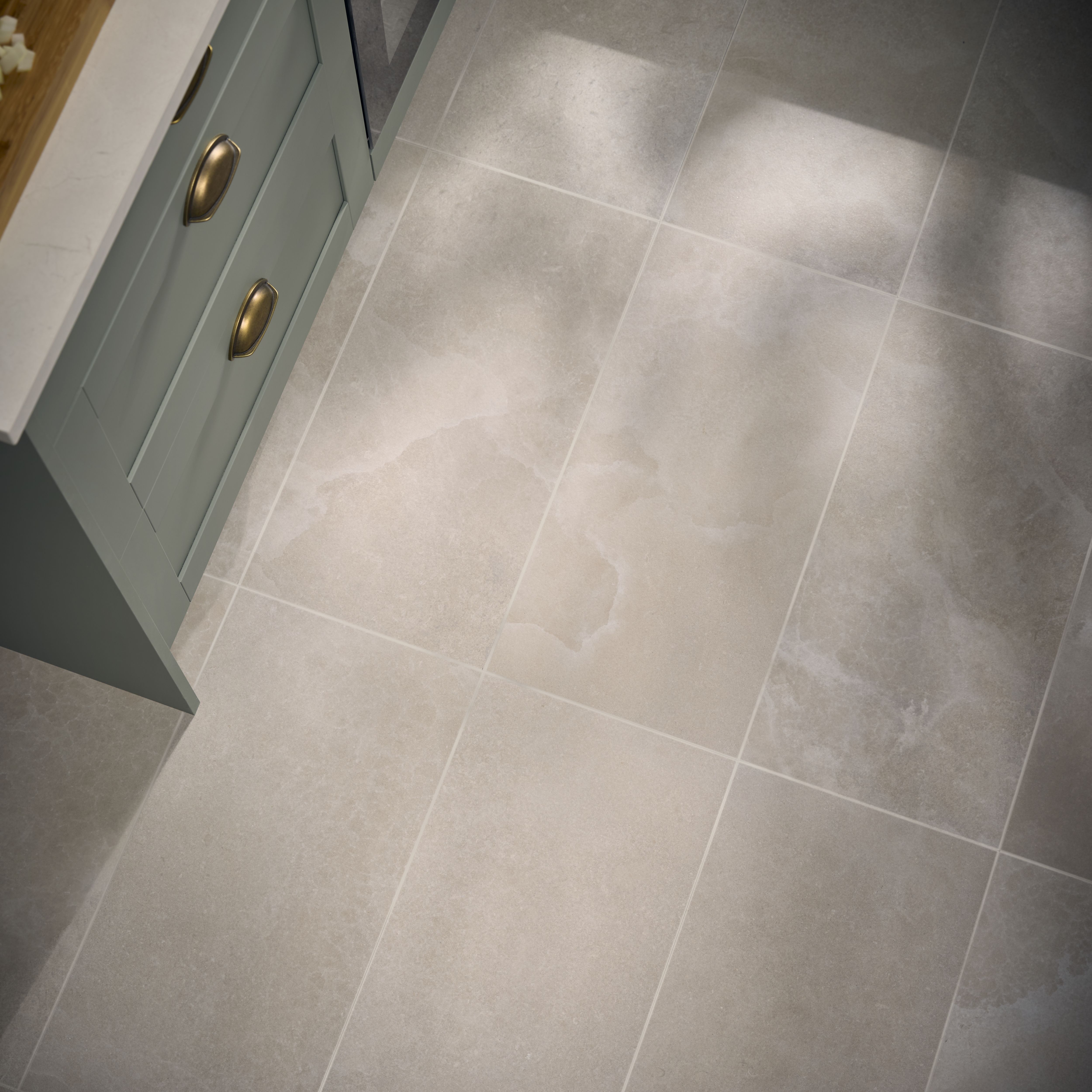 Moonstone Light Grey Matt Stone effect Porcelain Indoor Wall & floor Tile, Pack of 7, (L)600mm (W)300mm
