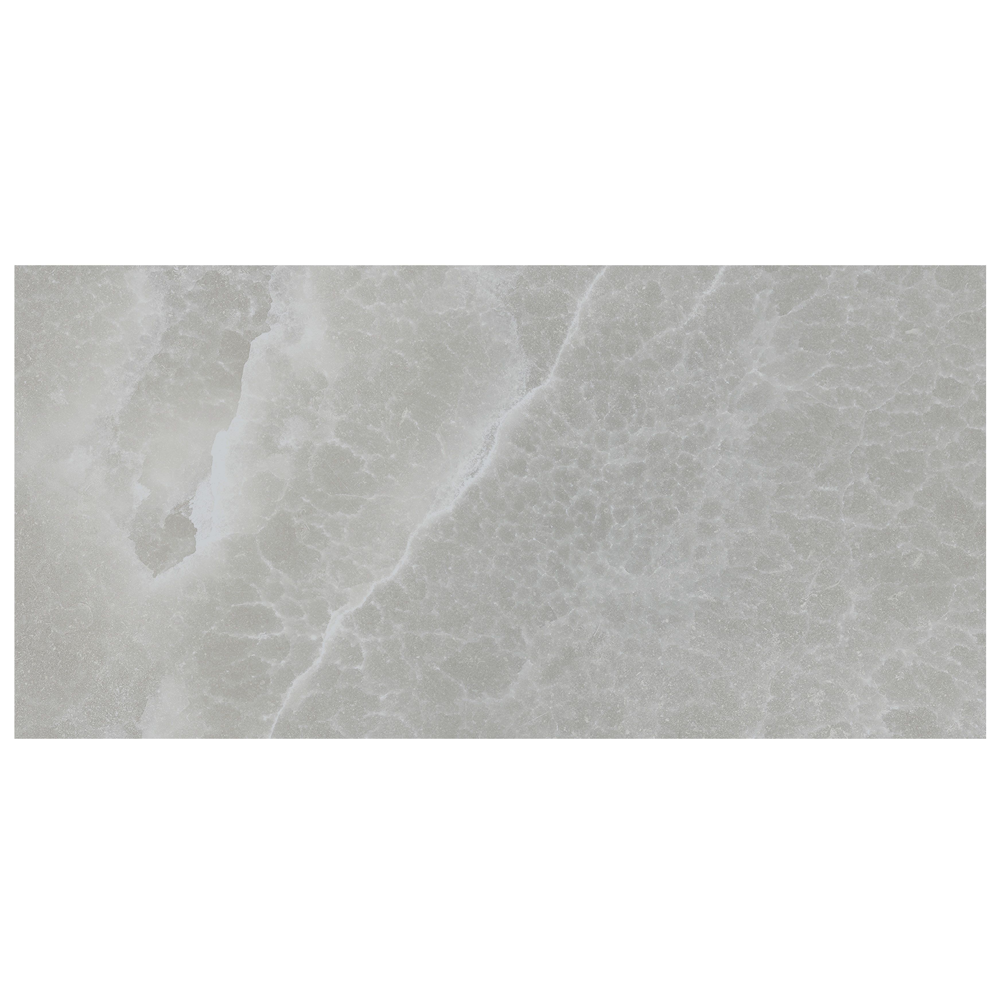 Moonstone Light Grey Matt Stone effect Porcelain Indoor Wall & floor Tile, Pack of 7, (L)600mm (W)300mm