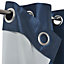 Morea Blue Plain woven Lined Eyelet Curtain (W)117cm (L)137cm, Pair
