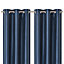 Morea Blue Plain woven Lined Eyelet Curtain (W)167cm (L)183cm, Pair