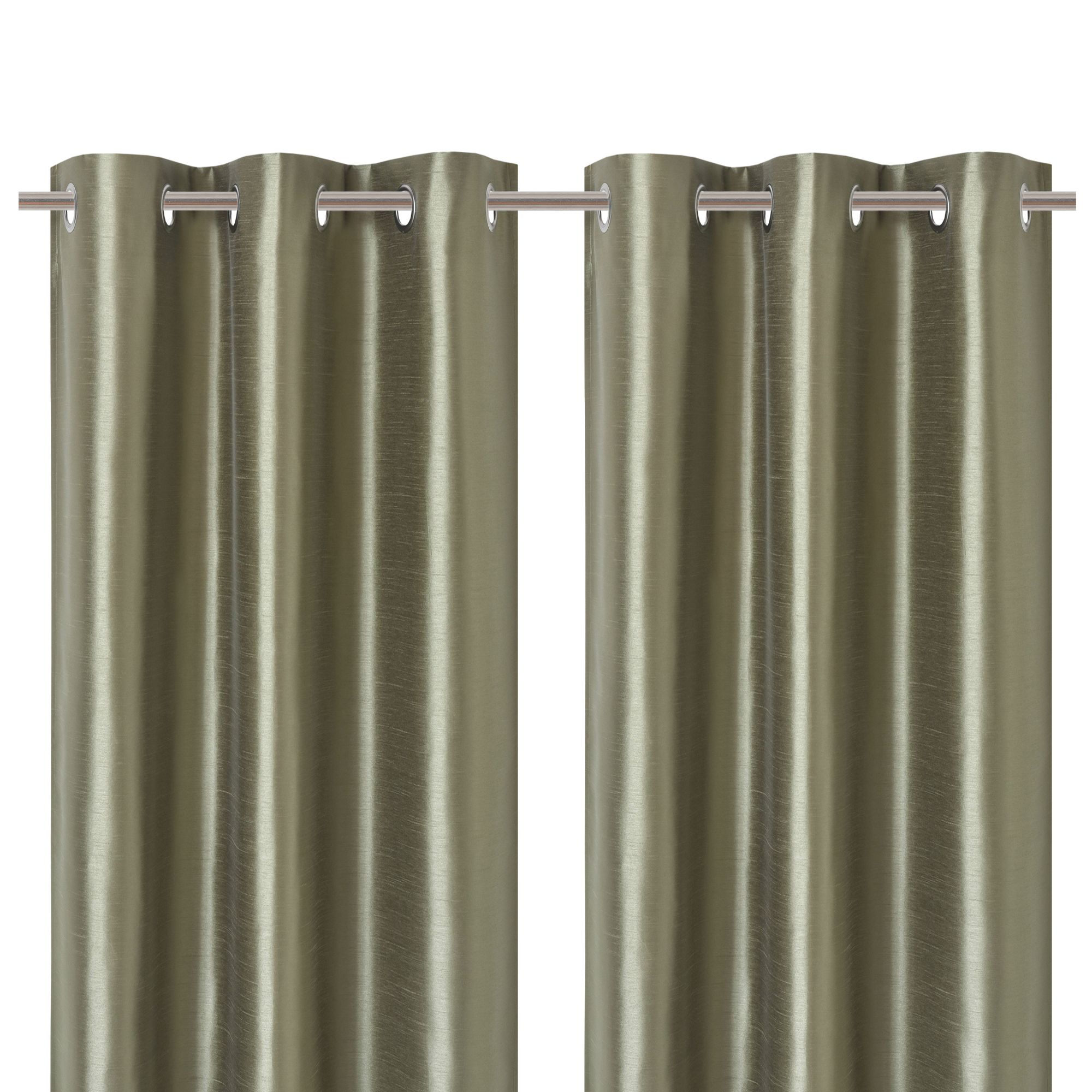 Morea Light green Plain woven Lined Eyelet Curtain (W)117cm (L)137cm, Pair