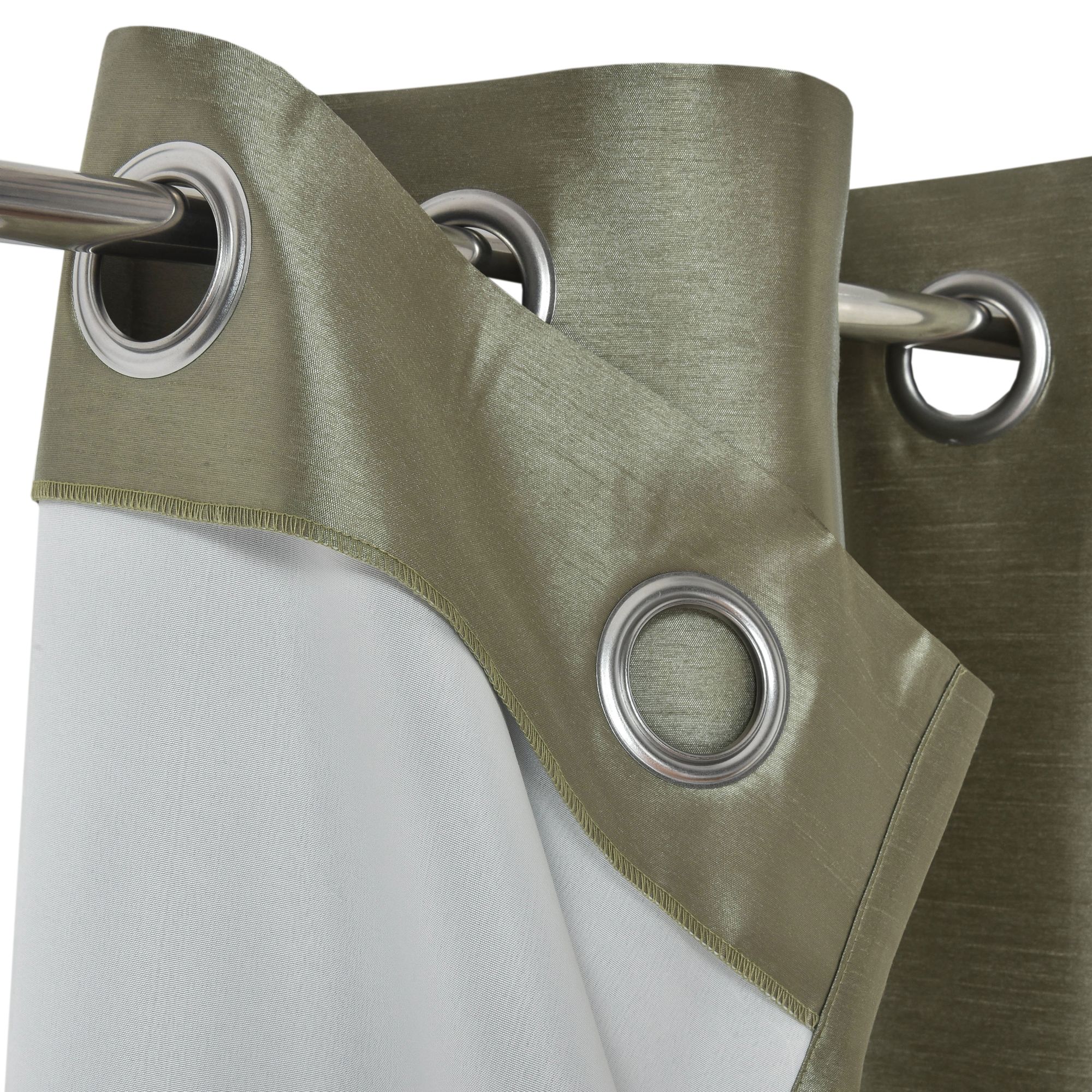 Morea Light green Plain woven Lined Eyelet Curtain (W)167cm (L)183cm, Pair