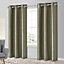 Morea Light green Plain woven Lined Eyelet Curtain (W)167cm (L)228cm, Pair
