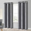 Morea Light grey Plain woven Lined Eyelet Curtain (W)117cm (L)137cm, Pair