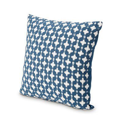 Moroccan blue Cross Woven effect Cushion, (L)3cm x (W)43cm