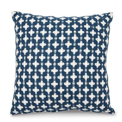 Moroccan blue Cross Woven effect Cushion, (L)3cm x (W)43cm