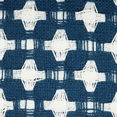 Moroccan blue Cross Woven effect Cushion, (L)3cm x (W)43cm