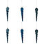 Moroccan blue Glitter effect Plastic Icicle Bauble, Set of 6