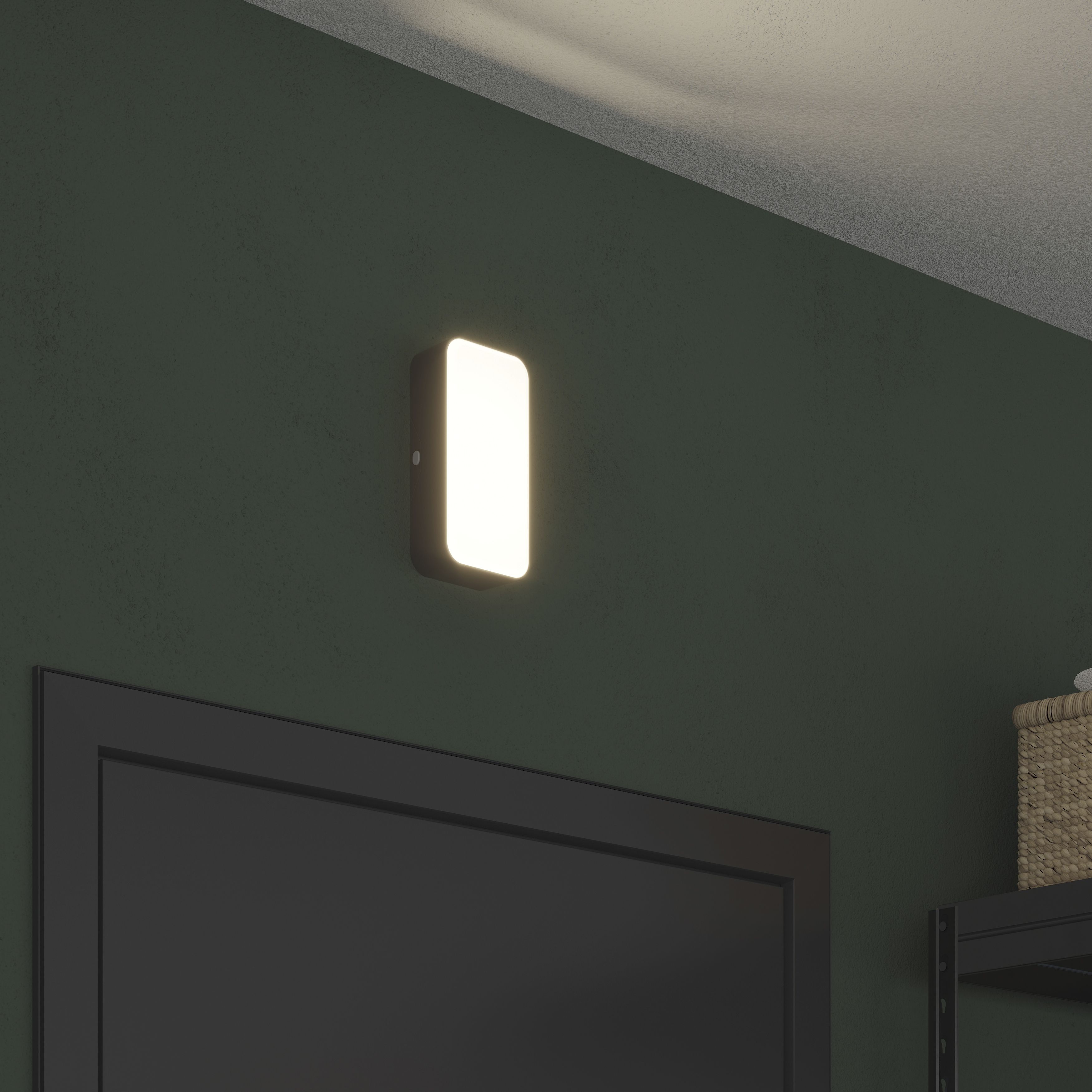 Morseby Matt Black Wired LED Bulkhead light