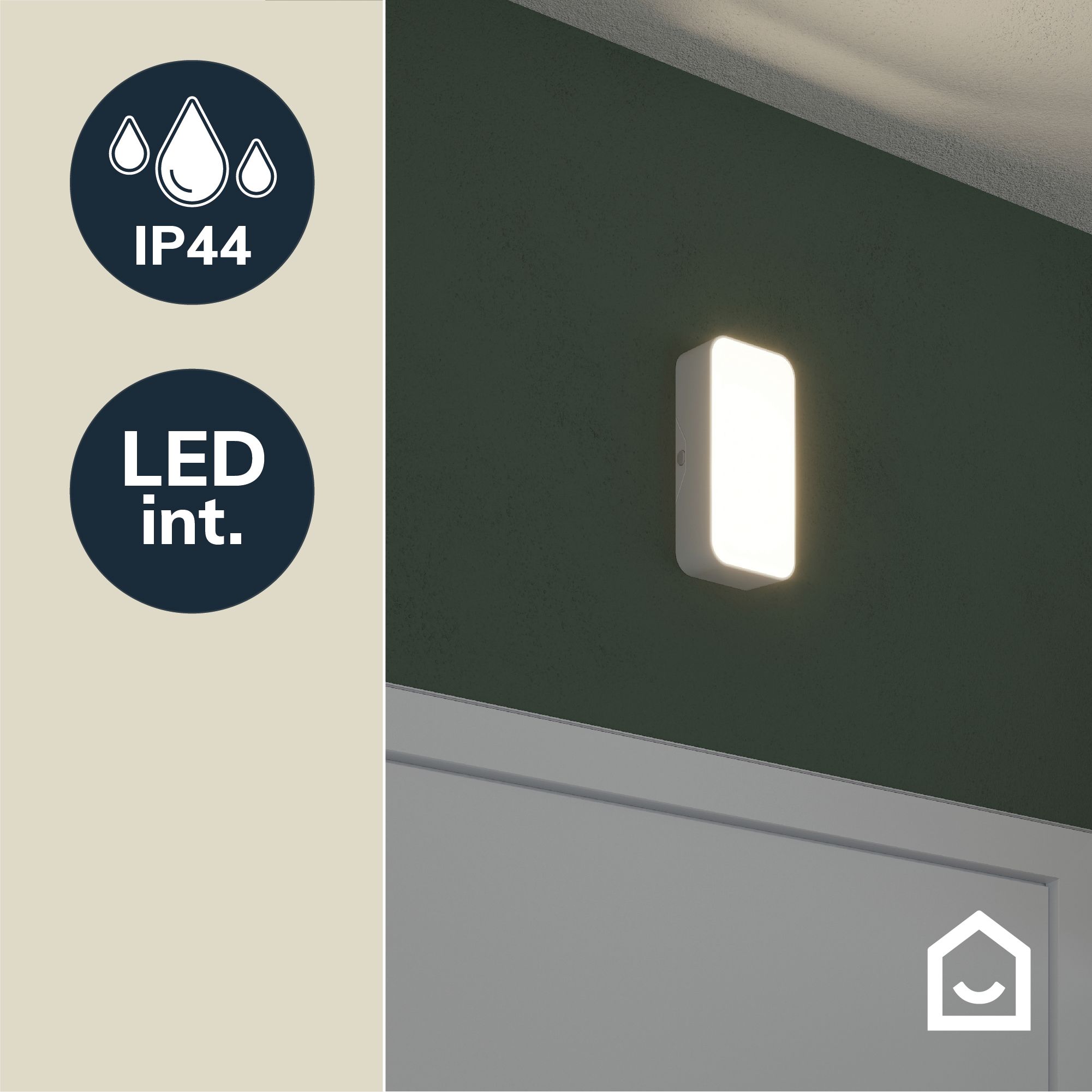 Morseby Matt White Wired LED Bulkhead light