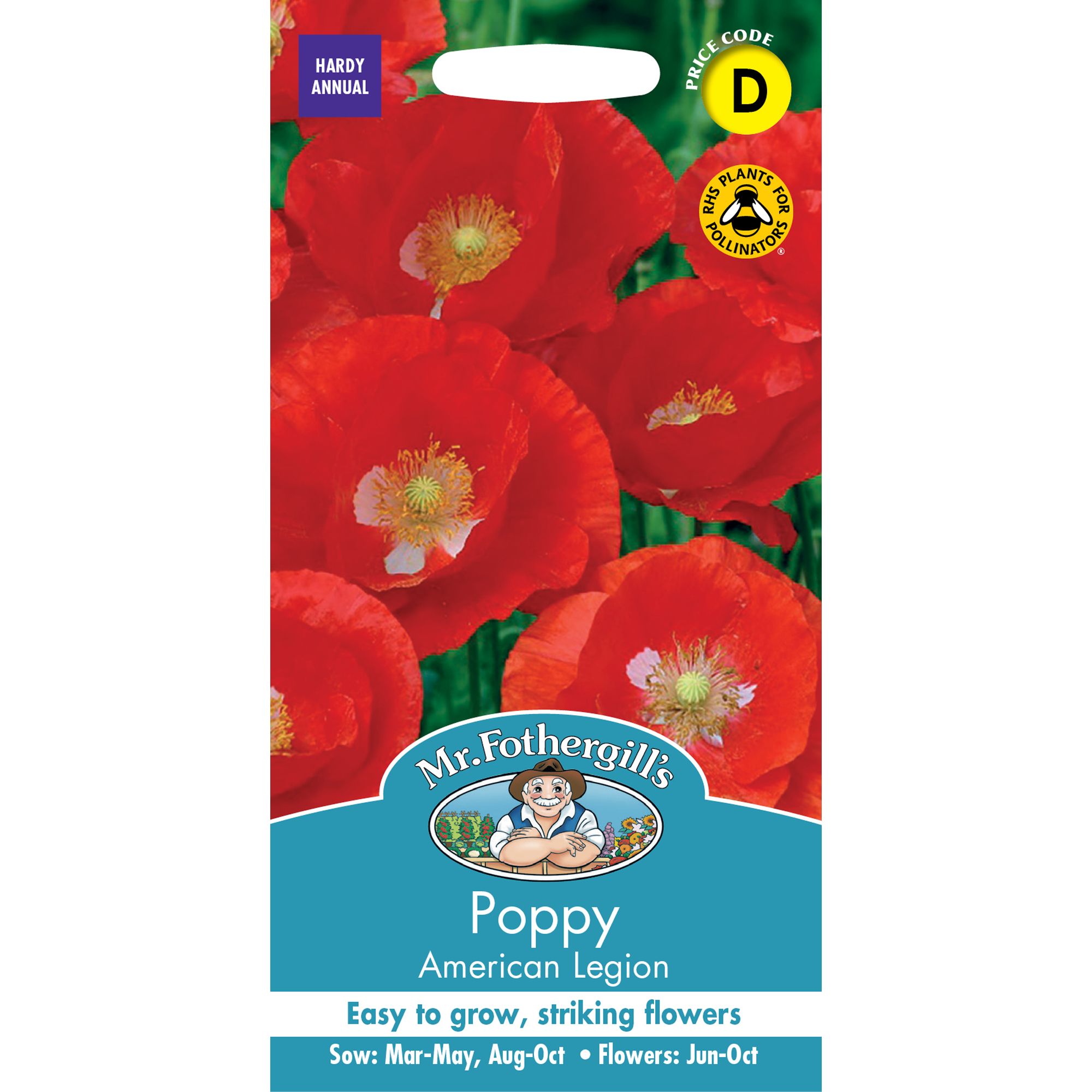 Mr Fothergills American Legion Poppy Flower Seeds