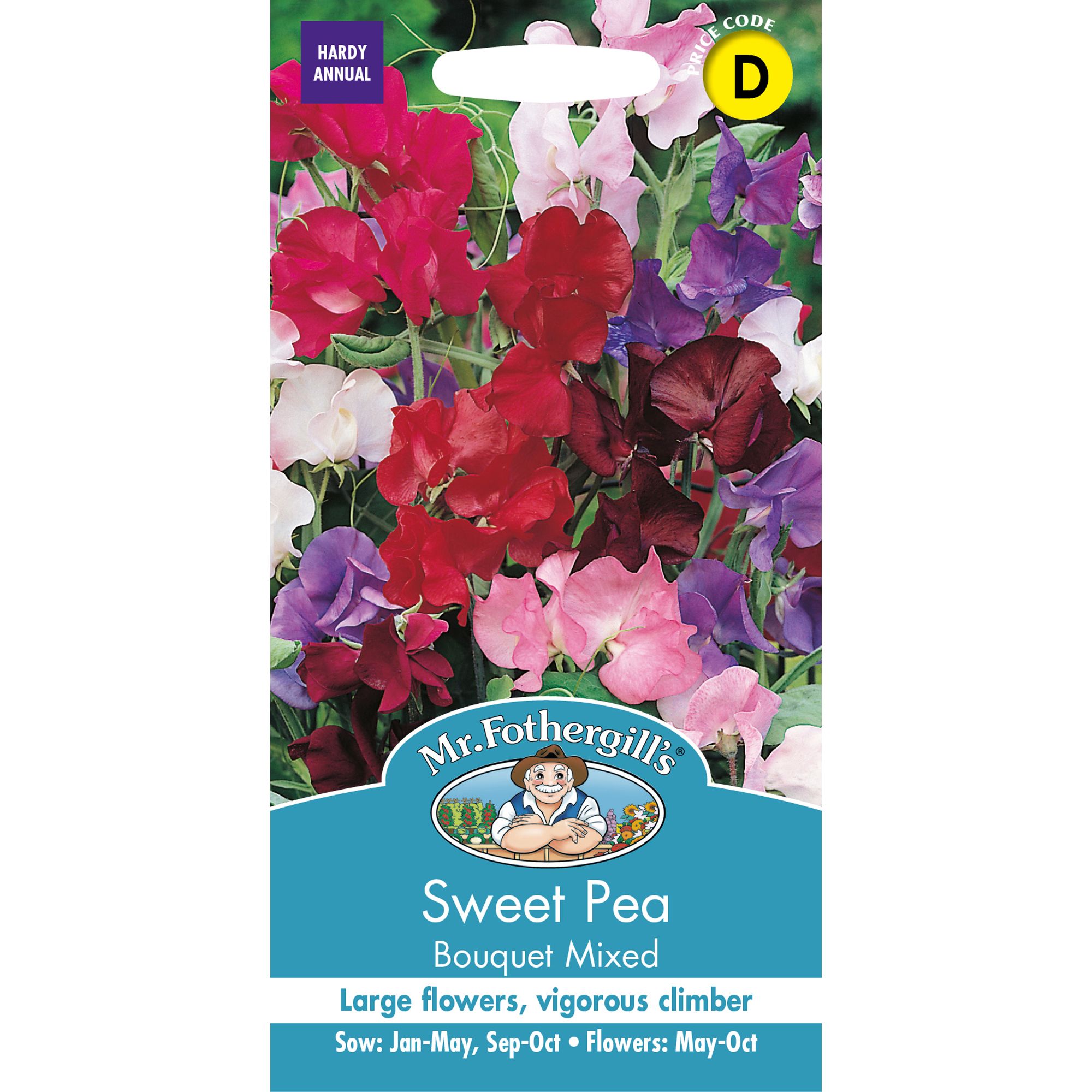 Mr Fothergills Bouquet Mixed Sweet Pea Flower Seeds