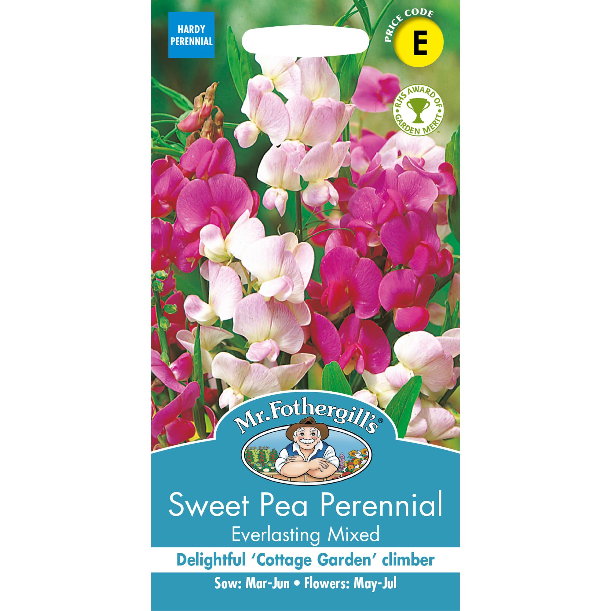 Mr Fothergills Everlasting Mixed Sweet Pea Flower Seeds