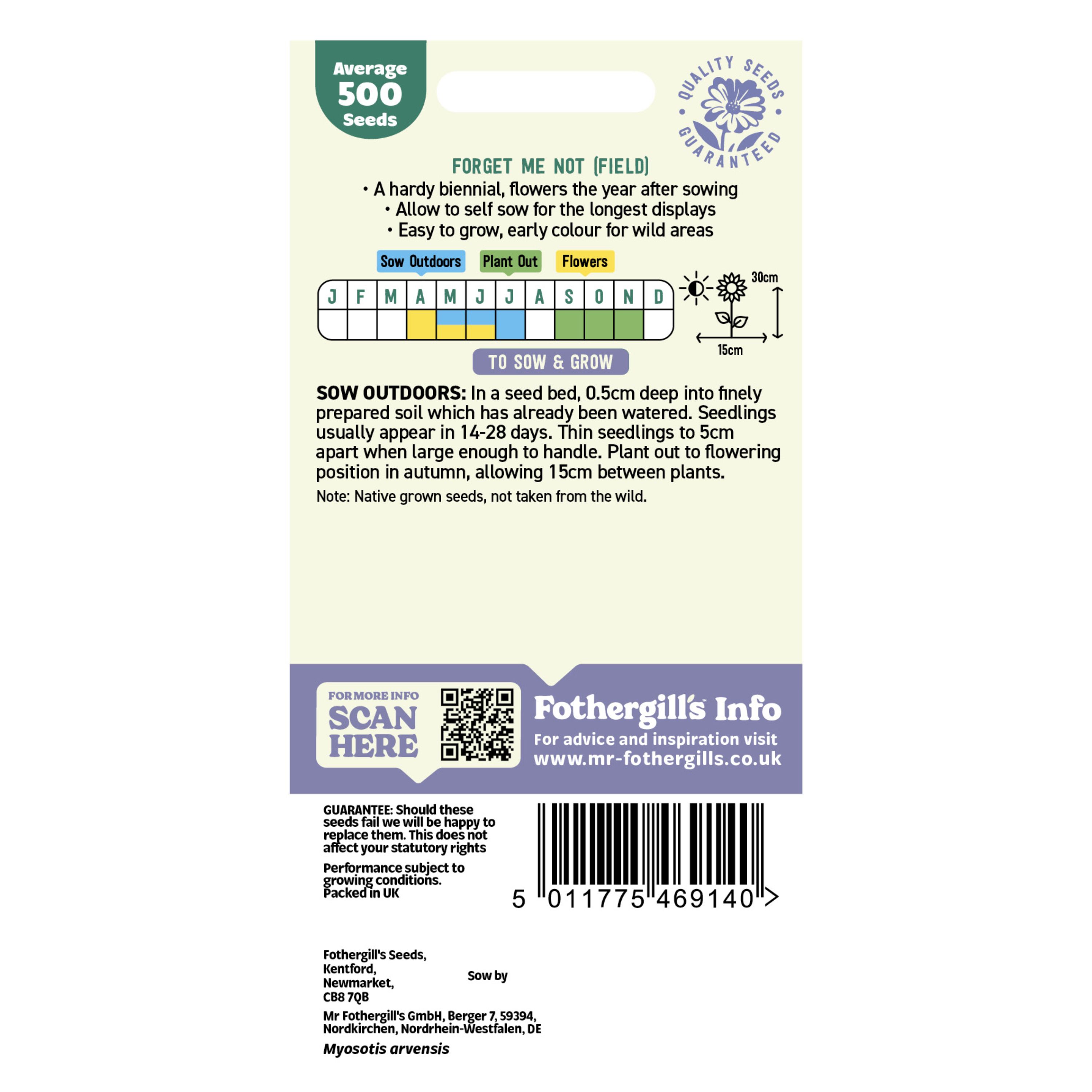 Mr Fothergills Field Forget Me Not Flower Seeds