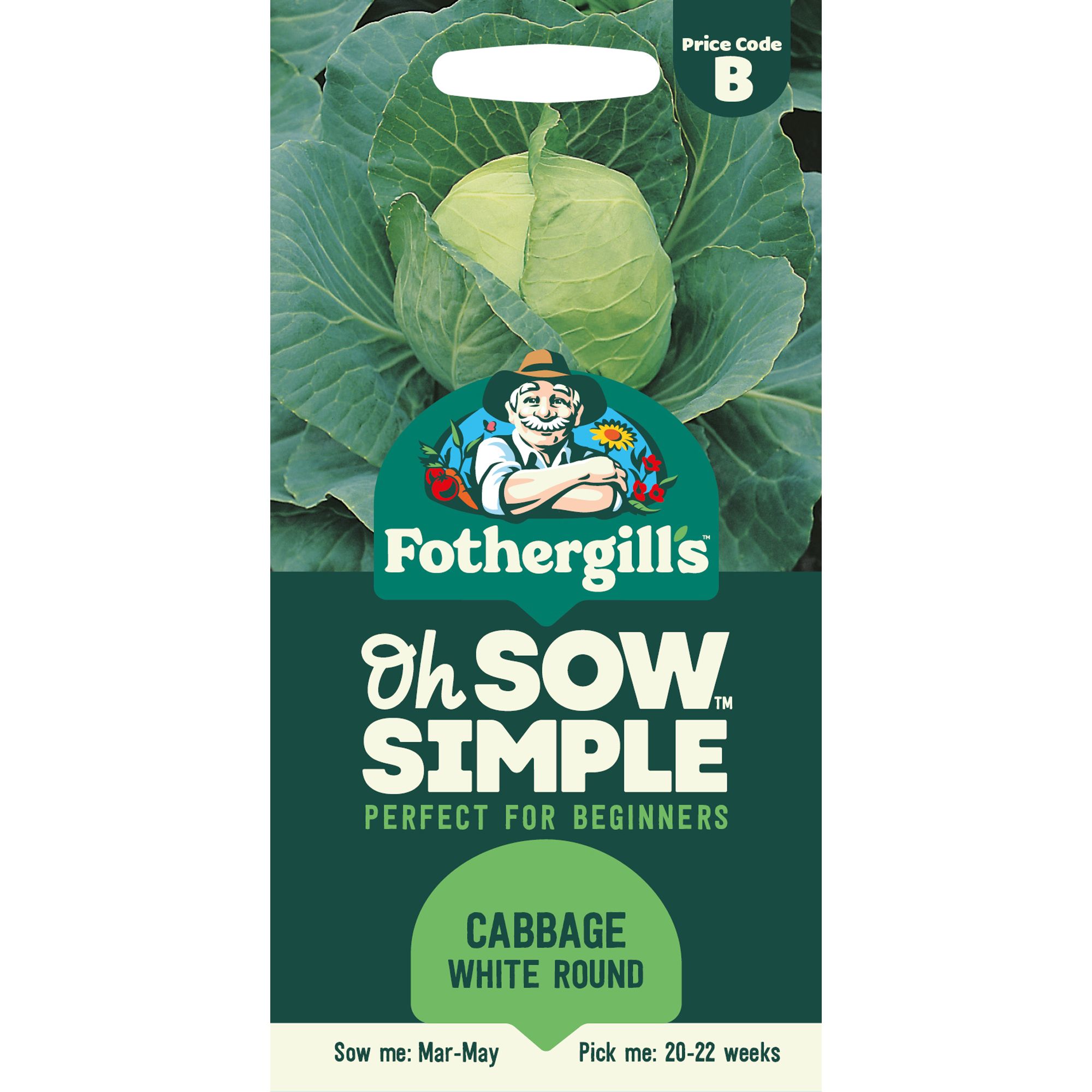 Mr Fothergills Oh Sow Simple Cabbage 'Golden Acre' Vegetable Seeds