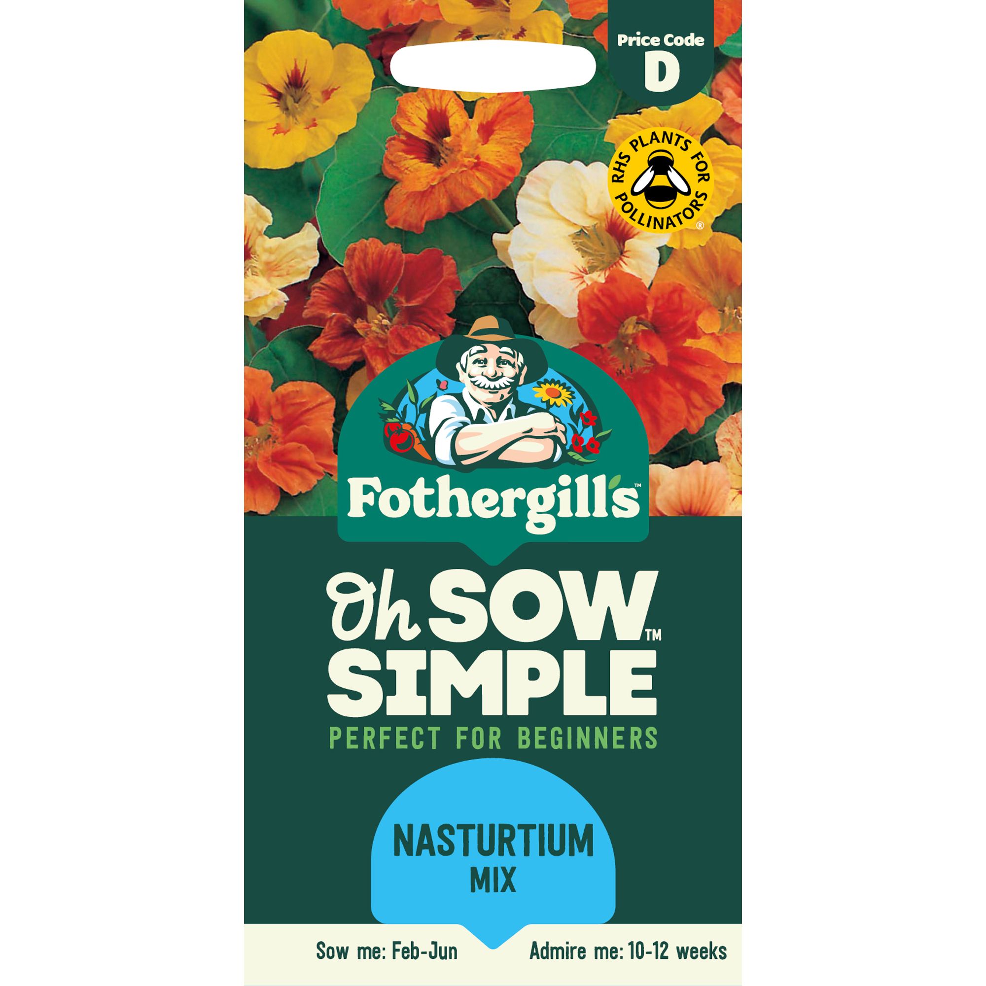 Mr Fothergills Oh Sow Simple Jewel Mix Nasturtium Flower Seeds