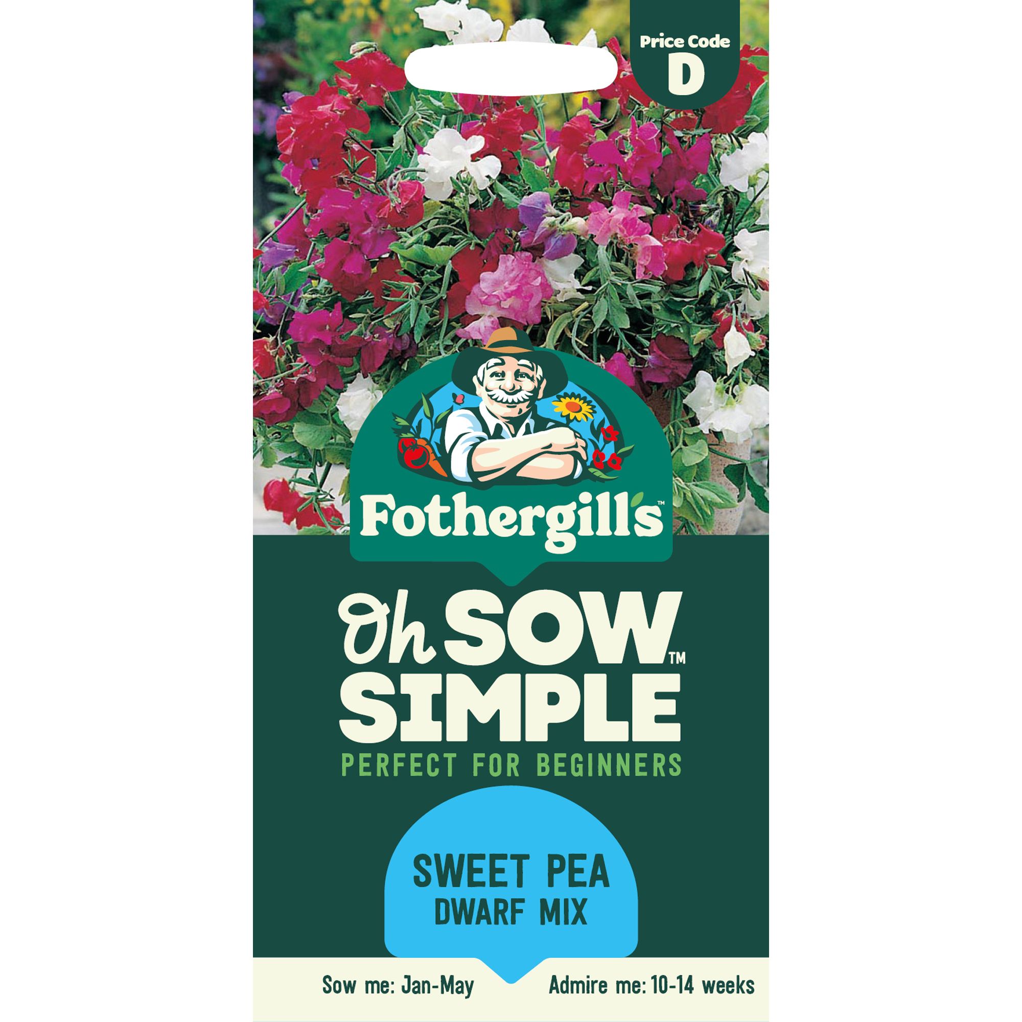Mr Fothergills Oh Sow Simple Patio Mixed Sweet Pea Flower Seeds