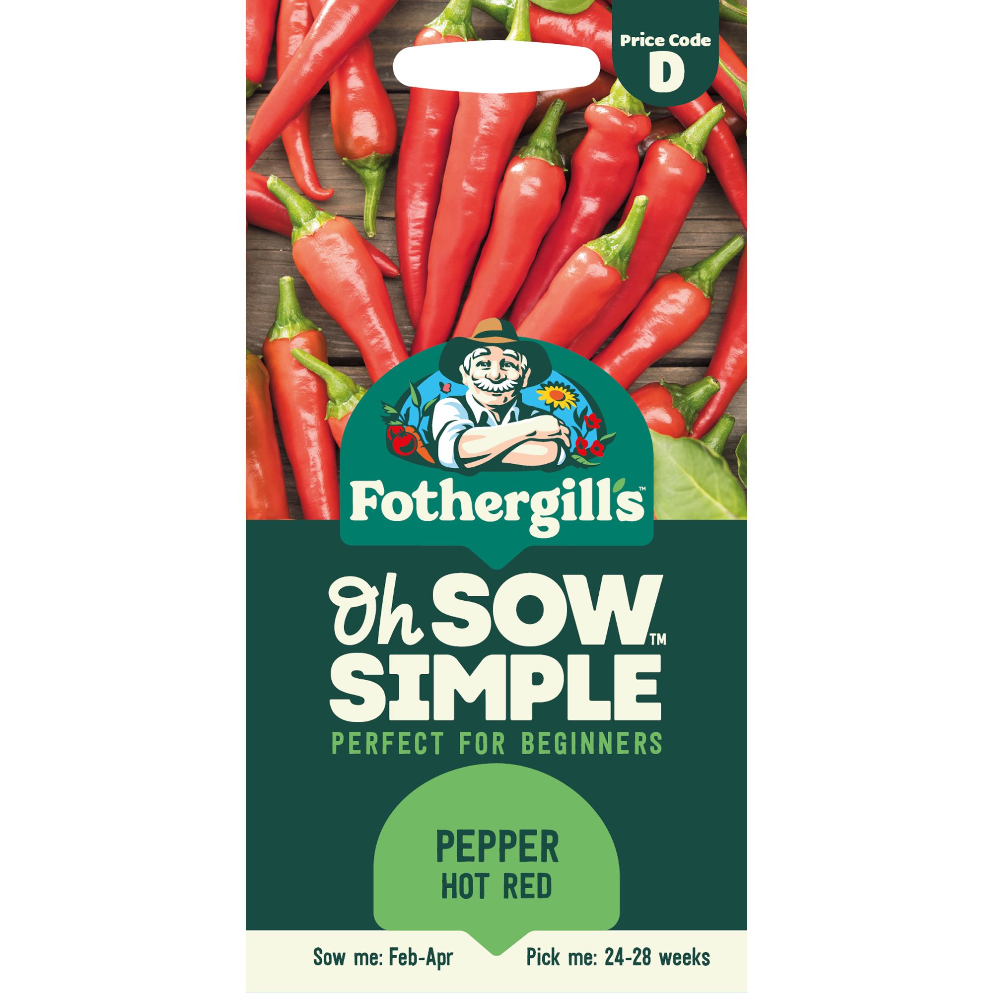 Mr Fothergills Oh Sow Simple Pepper 'De Cayenne' Vegetable Seeds
