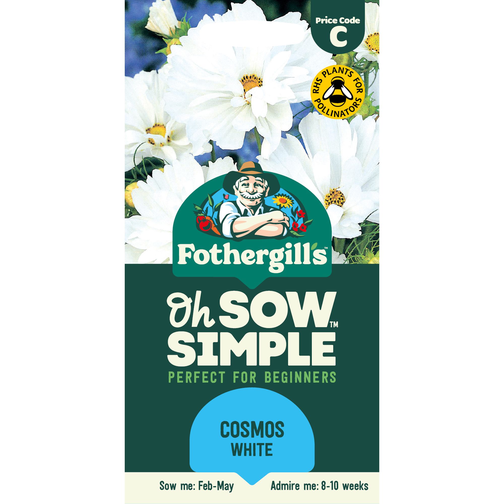 Mr Fothergills Oh Sow Simple Psyche White Cosmos Flower Seeds