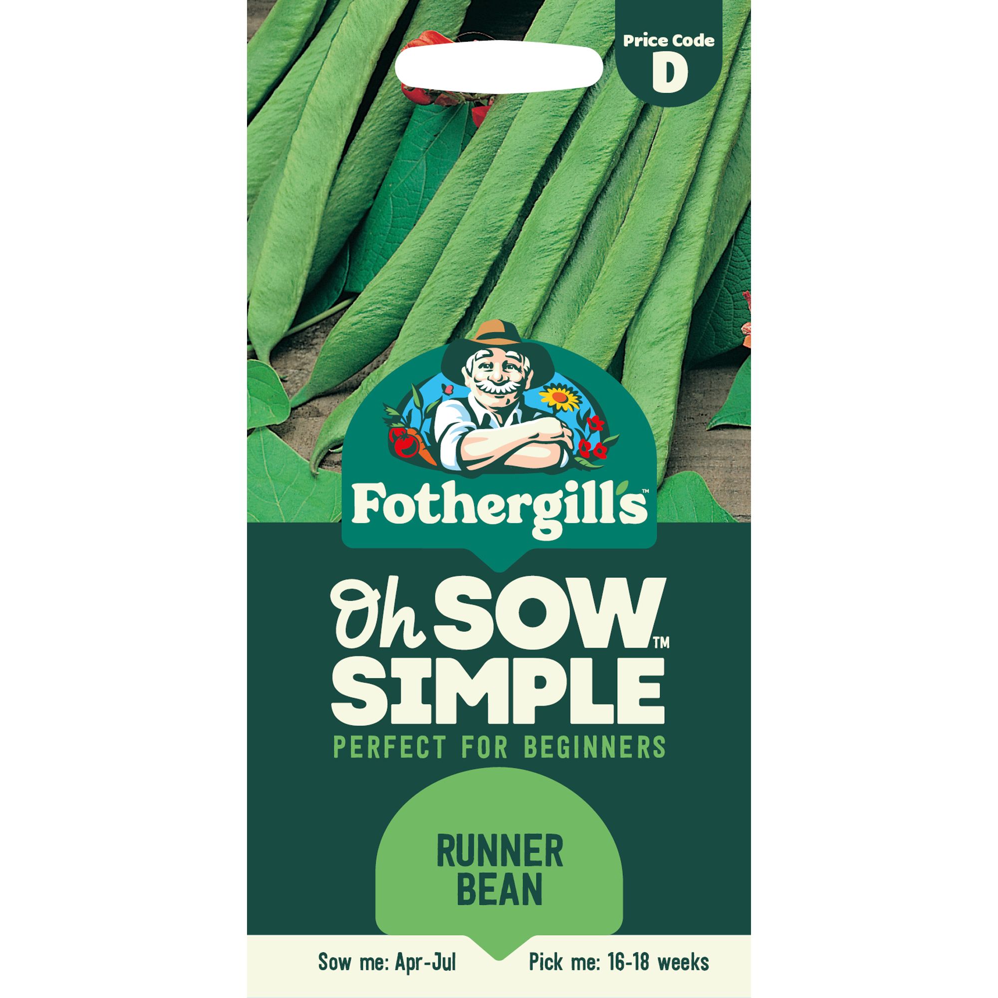 Mr Fothergills Oh Sow Simple Runner bean Vegetable Seeds