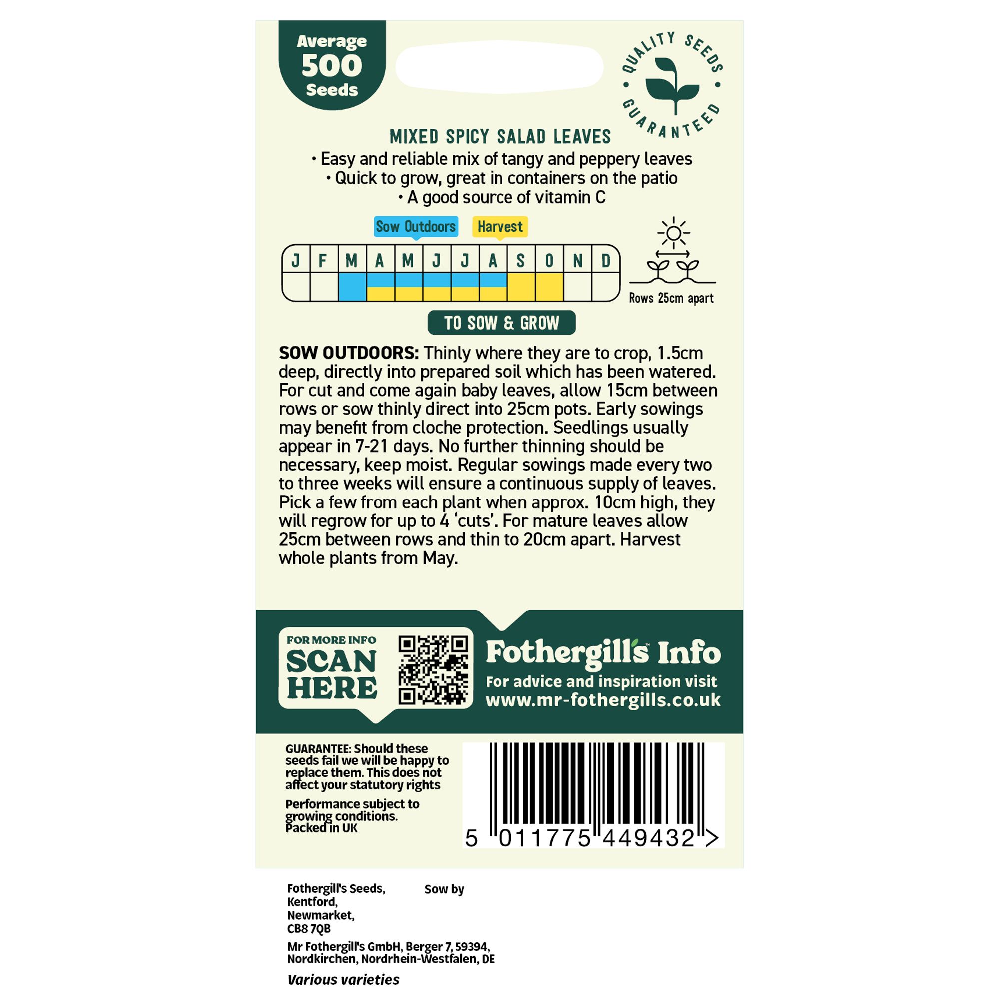 Mr Fothergills Oh Sow Simple Salad Vegetable Seeds