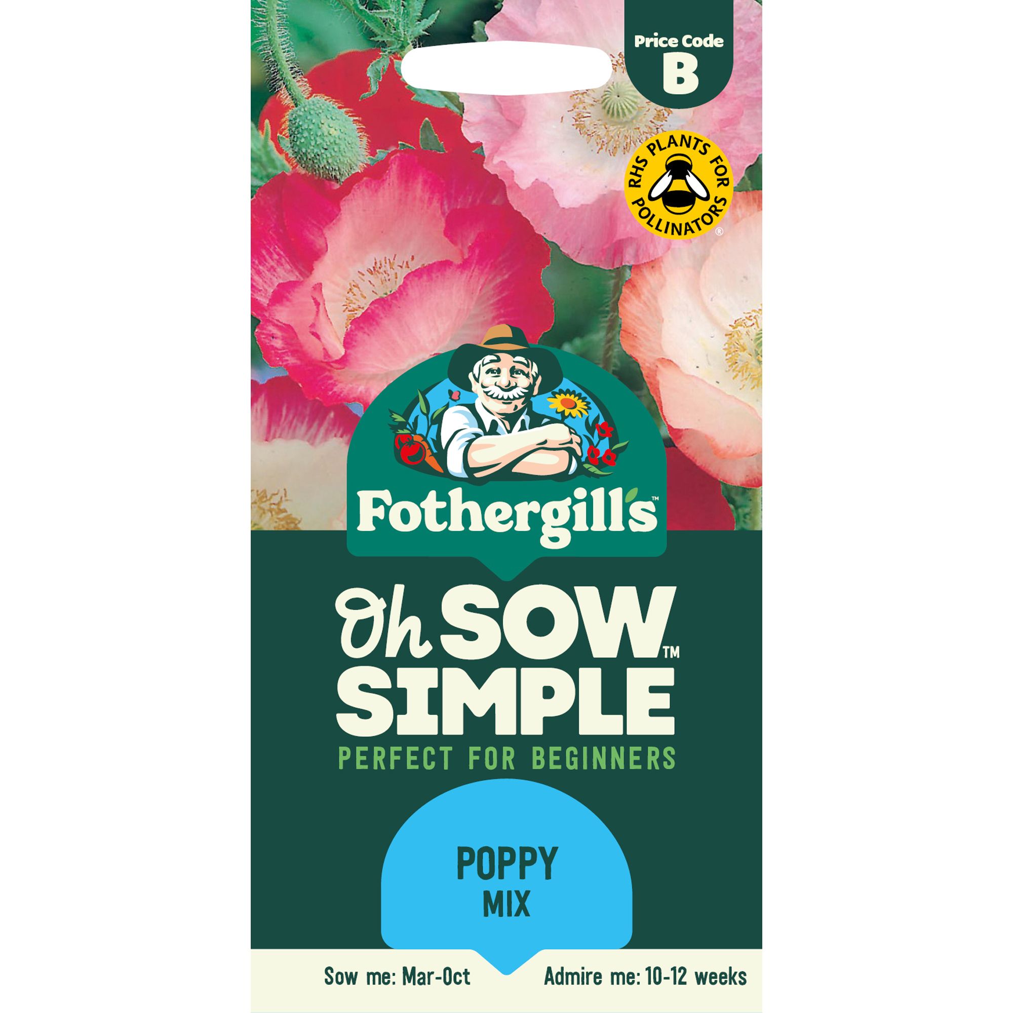 Mr Fothergills Oh Sow Simple Shirley Mix Poppy Flower Seeds