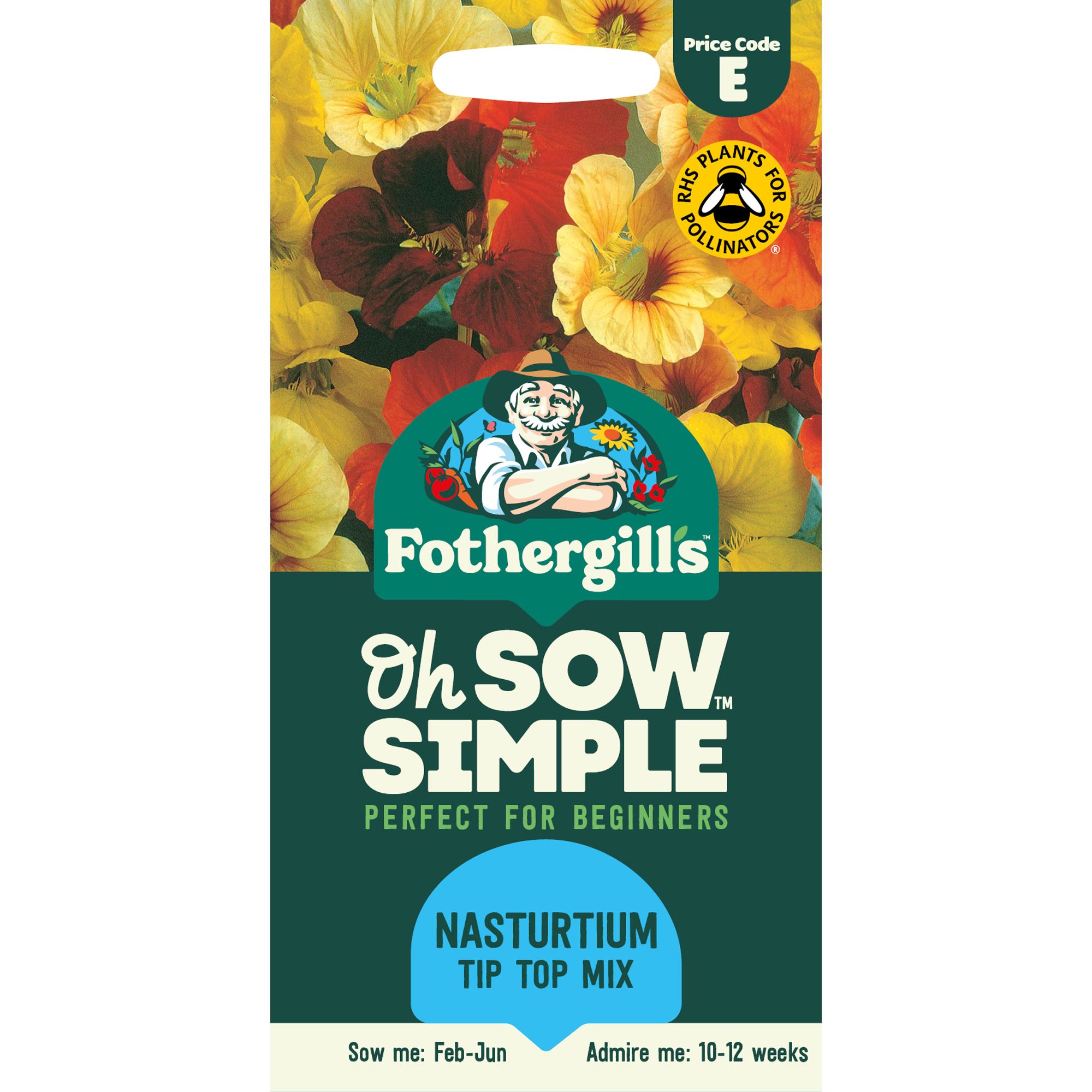 Mr Fothergills Oh Sow Simple Tip Top Mix Nasturtium Flower Seeds