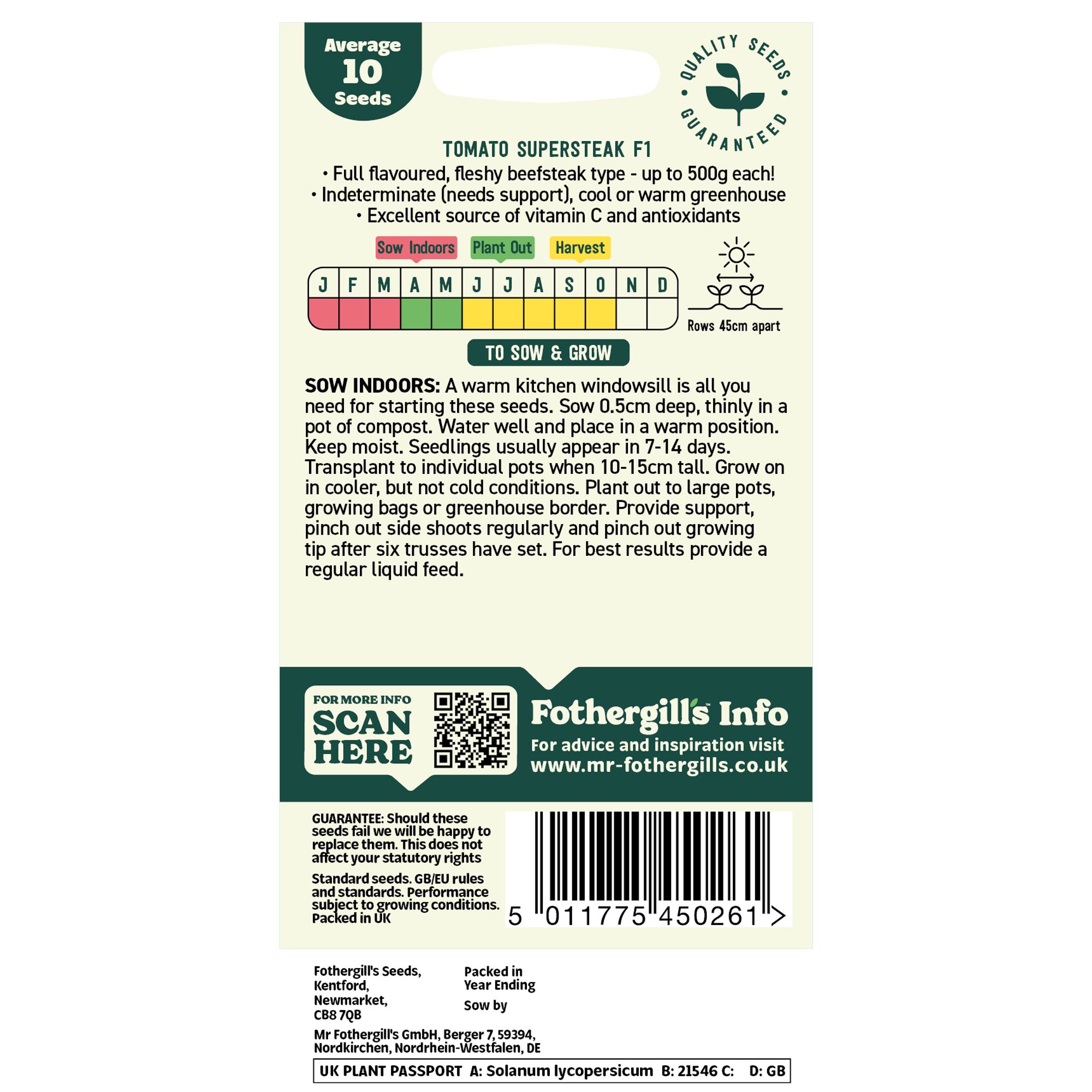 Mr Fothergills Oh Sow Simple Tomato 'Supersteak' Vegetable Seeds
