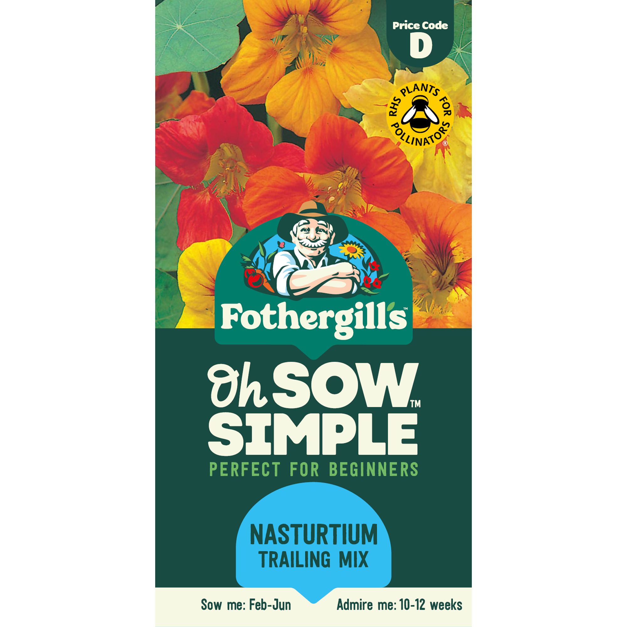 Mr Fothergills Oh Sow Simple Trailing Mix Nasturtium Flower Seeds