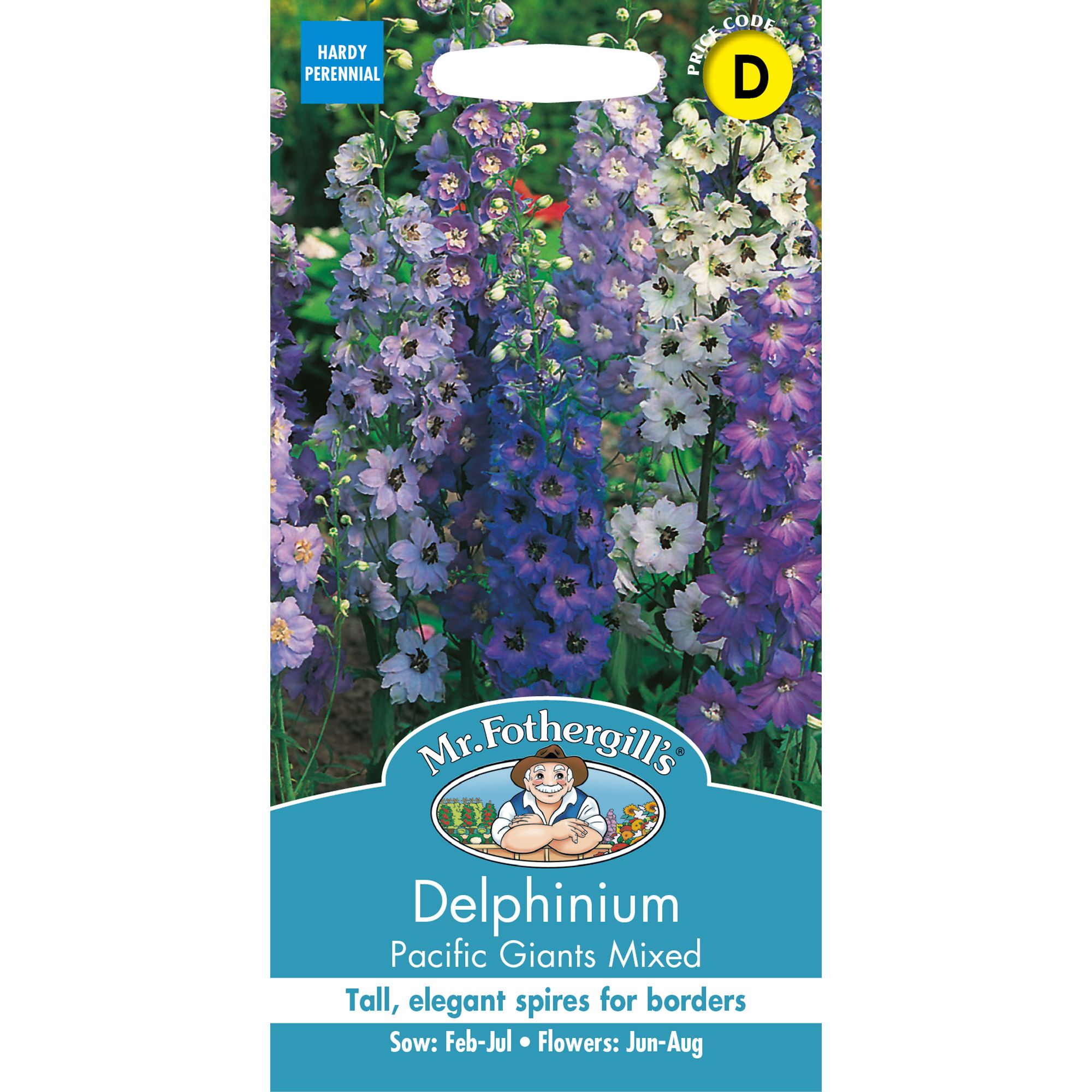 Mr Fothergills Pacific Giants mixed Delphinium Flower Seeds